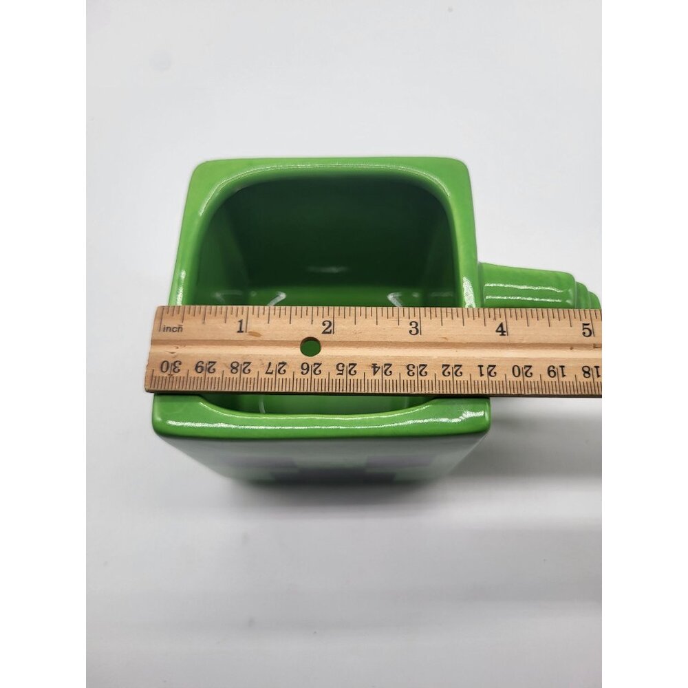 zak! Minecraft Mojang Green Creeper Ceramic Coffee Mug pixelated pencil holder - Picture 6 of 7